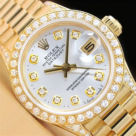 all gold rolex with diamonds|rolex with diamond bezel.